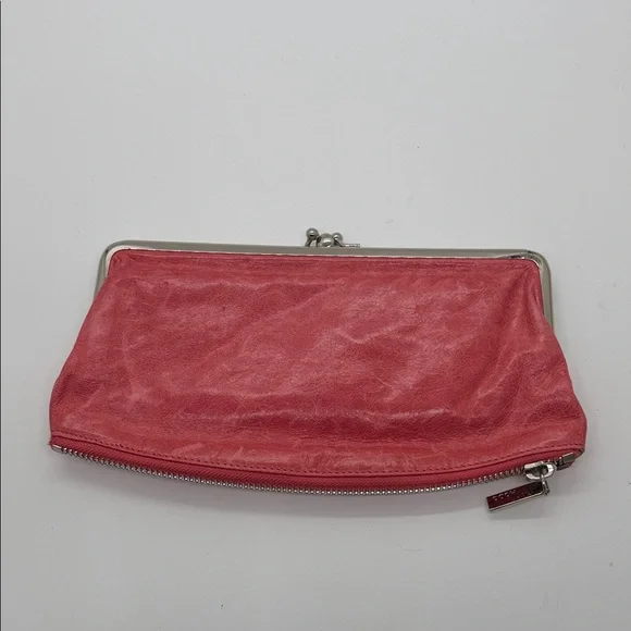HOBO Pink Leather Clutch with Silver Accents - Picture 2 of 9
